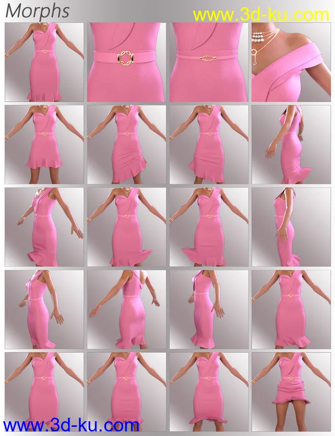 dForce Nola Cocktail Dress outfit for Genesis 8 Female(s)模型的图片4