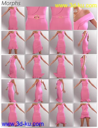 3D打印模型dForce Nola Cocktail Dress outfit for Genesis 8 Female(s)的图片