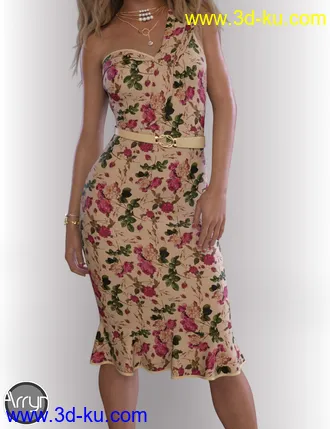 3D打印模型dForce Nola Cocktail Dress outfit for Genesis 8 Female(s)的图片