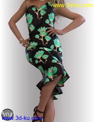 3D打印模型dForce Nola Cocktail Dress outfit for Genesis 8 Female(s)的图片