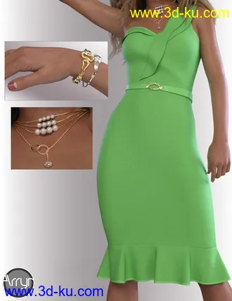 3D打印模型dForce Nola Cocktail Dress outfit for Genesis 8 Female(s)的图片