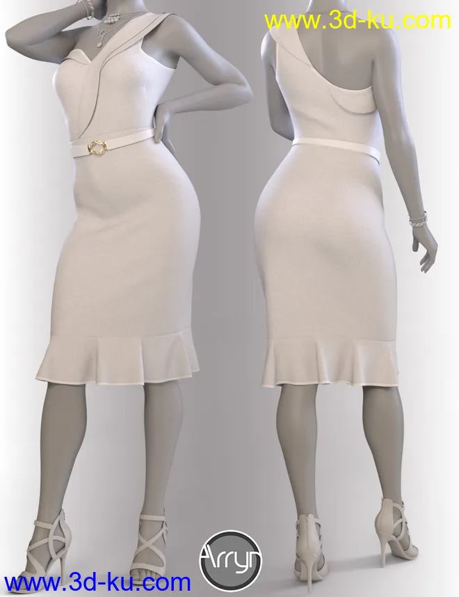 dForce Nola Cocktail Dress outfit for Genesis 8 Female(s)模型的图片12