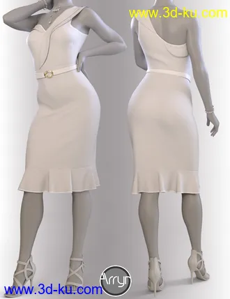 3D打印模型dForce Nola Cocktail Dress outfit for Genesis 8 Female(s)的图片