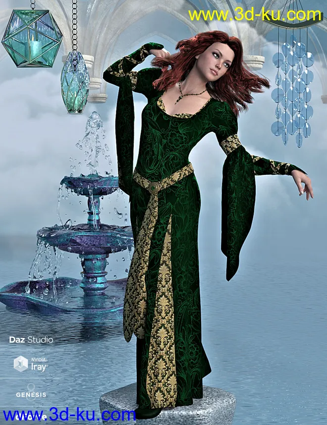 dForce Roanmara II for Genesis 8 Female(s)模型的图片3