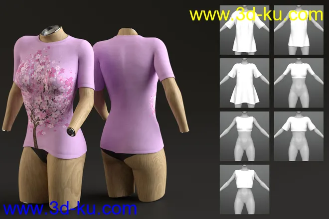 dForce Univers-i-Tee for Genesis 8模型的图片12