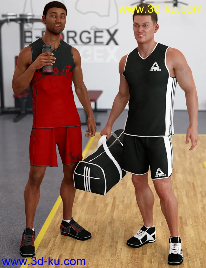 dForce Workout Outfit Textures for Genesis 8 Male(s)模型的图片1