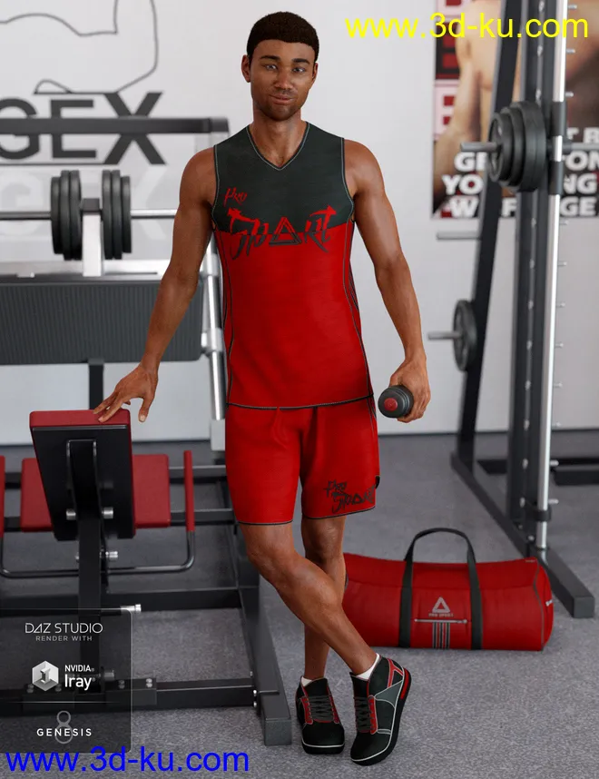 dForce Workout Outfit Textures for Genesis 8 Male(s)模型的图片2