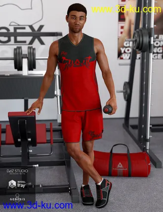 3D打印模型dForce Workout Outfit Textures for Genesis 8 Male(s)的图片