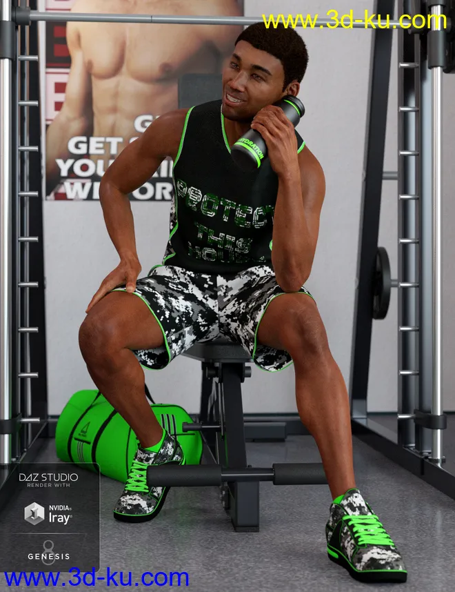 dForce Workout Outfit Textures for Genesis 8 Male(s)模型的图片3