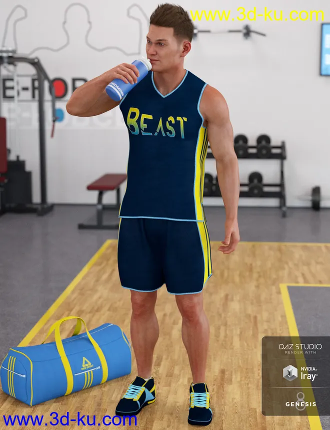 dForce Workout Outfit Textures for Genesis 8 Male(s)模型的图片5