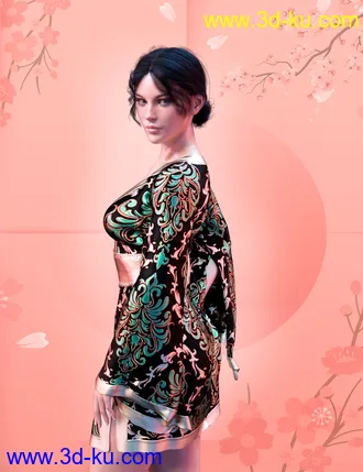 3D打印模型dForce XF Sexy Kimono 02 for Genesis 8 Female(s)的图片