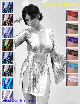 3D打印模型dForce XF Sexy Kimono 02 for Genesis 8 Female(s)的图片