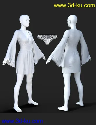 3D打印模型dForce XF Sexy Kimono 02 for Genesis 8 Female(s)的图片