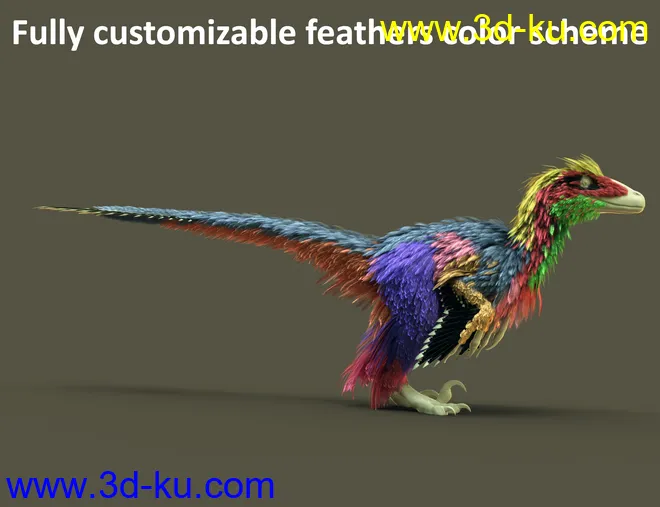 Dinosaurs Series - Feathers Extension for Deinonychus模型的图片16