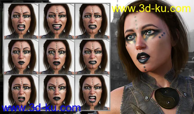 Discoverer - Expressions for Genesis 8 Female and Angharad 8模型的图片2