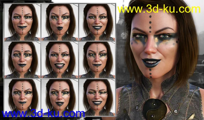 Discoverer - Expressions for Genesis 8 Female and Angharad 8模型的图片3