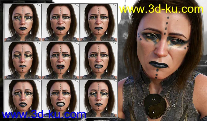 Discoverer - Expressions for Genesis 8 Female and Angharad 8模型的图片5