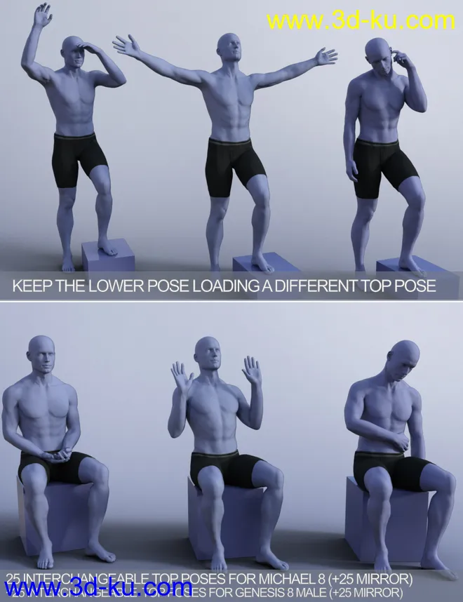 Easier Pose Creation for Genesis 8 Male and Michael 8模型的图片2