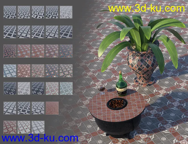 Edwardian Inspired Floor Tile Shaders模型的图片3