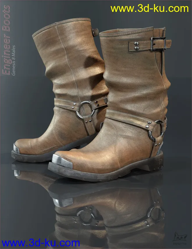 Engineer Boots for Genesis 8 Male(s)模型的图片1