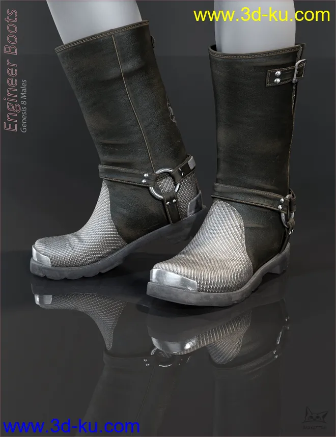 Engineer Boots for Genesis 8 Male(s)模型的图片4
