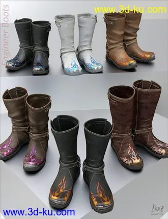3D打印模型Engineer Boots for Genesis 8 Male(s)的图片