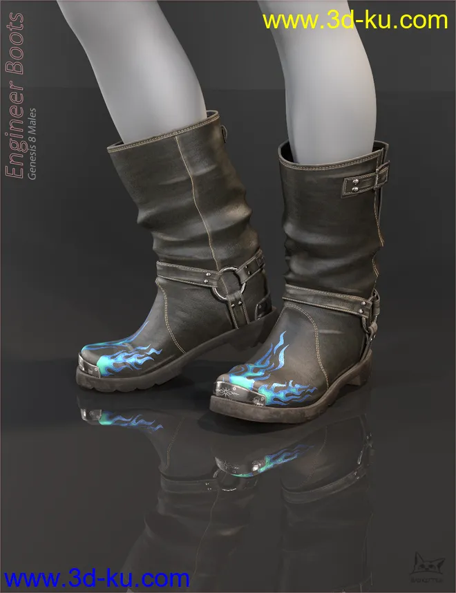 Engineer Boots for Genesis 8 Male(s)模型的图片9