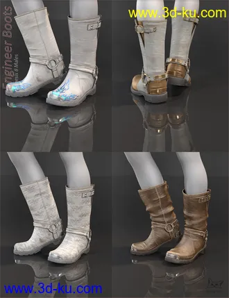 3D打印模型Engineer Boots for Genesis 8 Male(s)的图片
