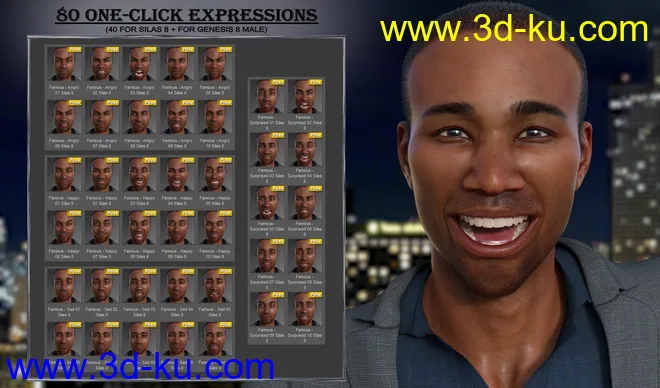 Famous - Expressions for Genesis 8 Male and Silas 8模型的图片6