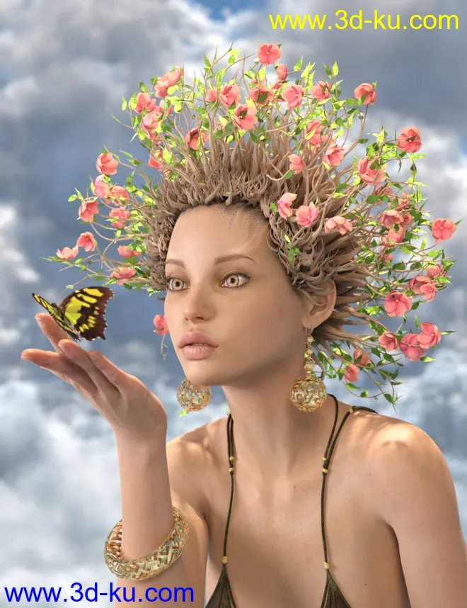 Garden Hair for Genesis 8 Female(s)模型的图片1