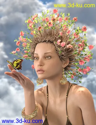 3D打印模型Garden Hair for Genesis 8 Female(s)的图片