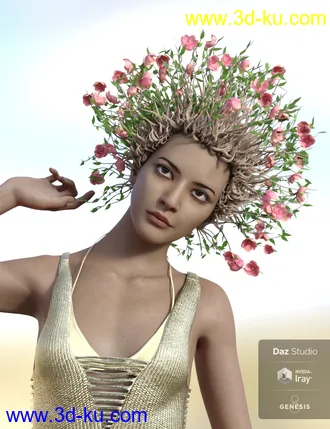3D打印模型Garden Hair for Genesis 8 Female(s)的图片