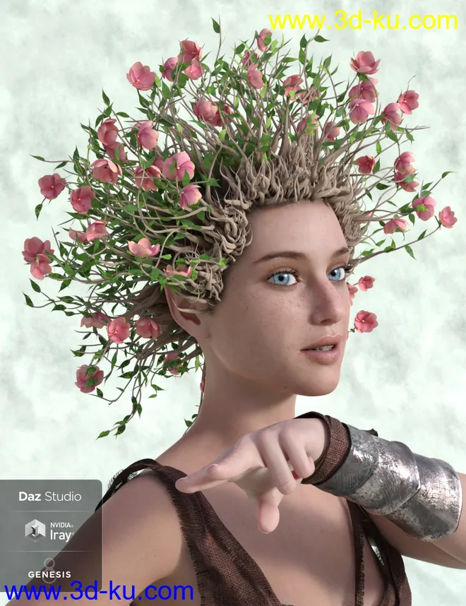 Garden Hair for Genesis 8 Female(s)模型的图片4