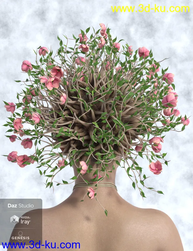 Garden Hair for Genesis 8 Female(s)模型的图片6