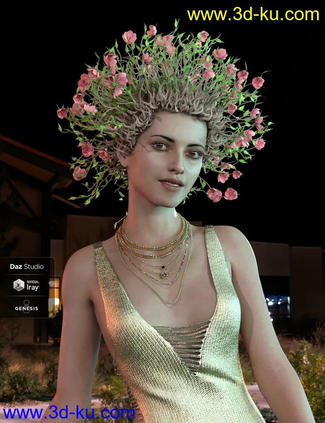 Garden Hair for Genesis 8 Female(s)模型的图片9