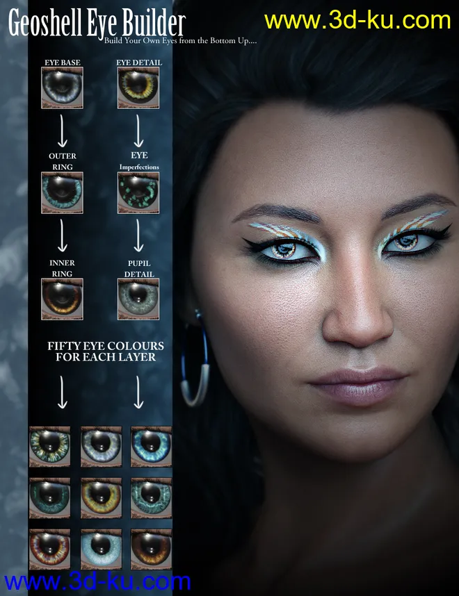 Geoshell Eye Builder for Genesis 8 Female模型的图片1