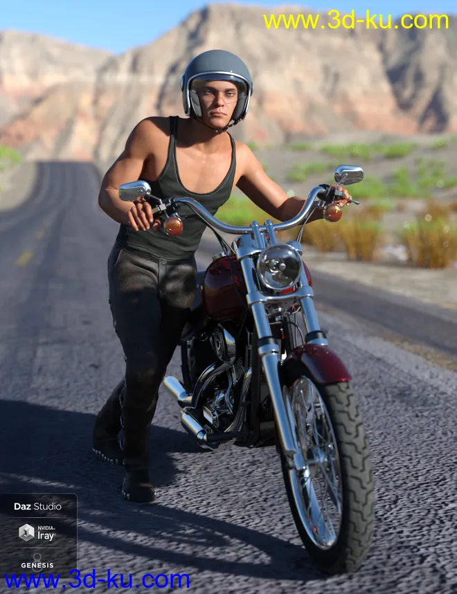 Harold and Hair for Genesis 8 Male模型的图片4