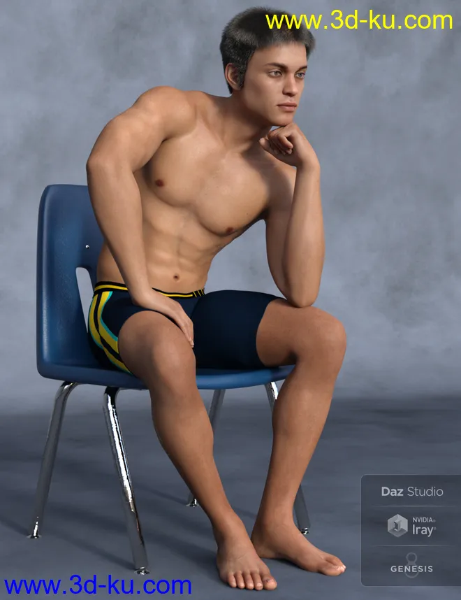 Harold and Hair for Genesis 8 Male模型的图片7