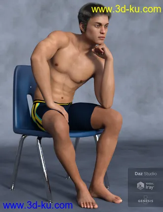 3D打印模型Harold and Hair for Genesis 8 Male的图片