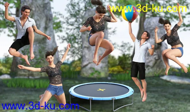 I Jump Poses for Genesis 8模型的图片3