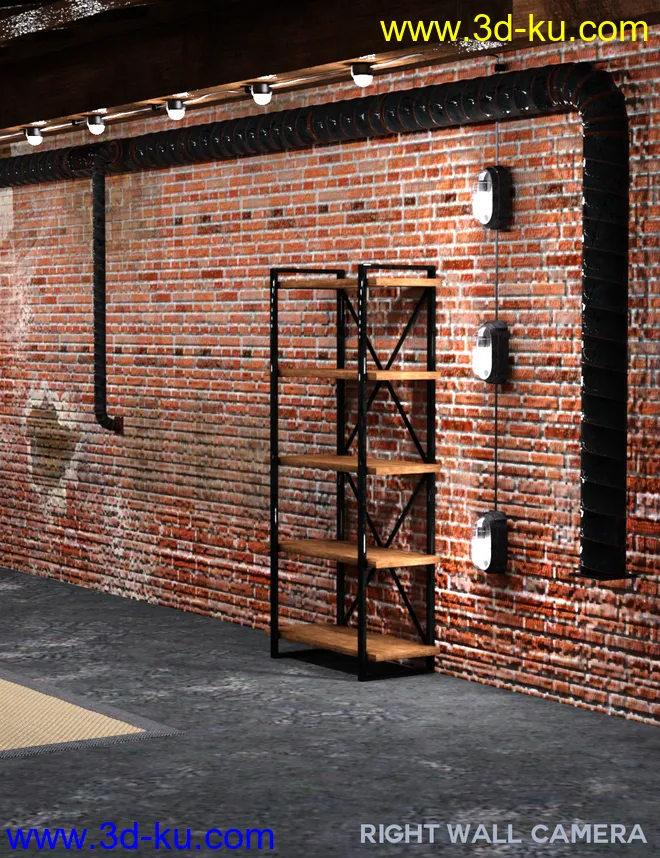 Industrial Loft Dining Room模型的图片5