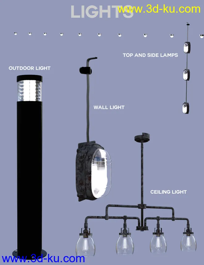 Industrial Loft Dining Room模型的图片12