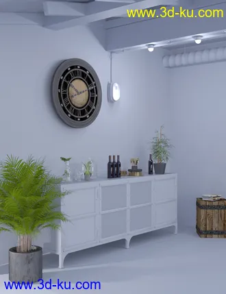 3D打印模型Industrial Loft Dining Room Decoration Add-on的图片