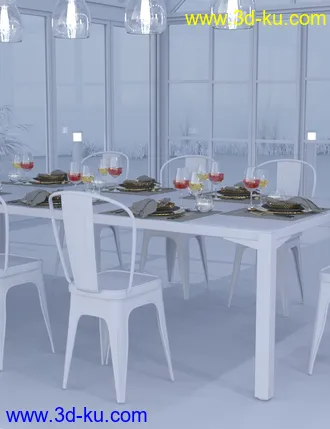 3D打印模型Industrial Loft Dining Room Decoration Add-on的图片