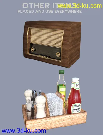 3D打印模型Industrial Loft Dining Room Decoration Add-on的图片