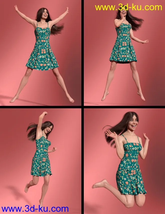 Jump for Joy Poses for Genesis 8 Female模型的图片4