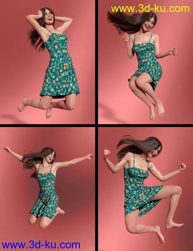 Jump for Joy Poses for Genesis 8 Female模型的图片5