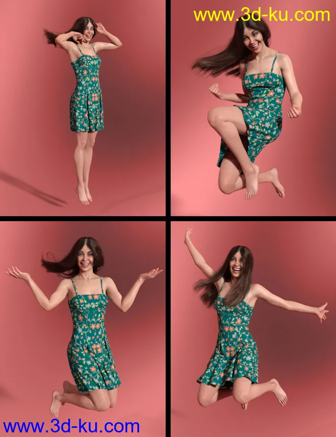 Jump for Joy Poses for Genesis 8 Female模型的图片6
