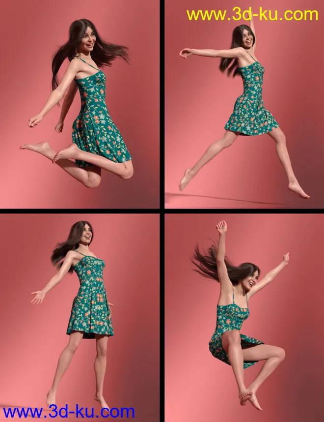 Jump for Joy Poses for Genesis 8 Female模型的图片9