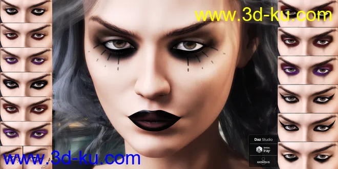 LIE Pirate Face and Body Make-up for Genesis 8模型的图片5